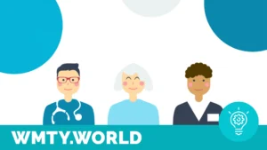 a graphic of three people, meant to symbolize wmty.world